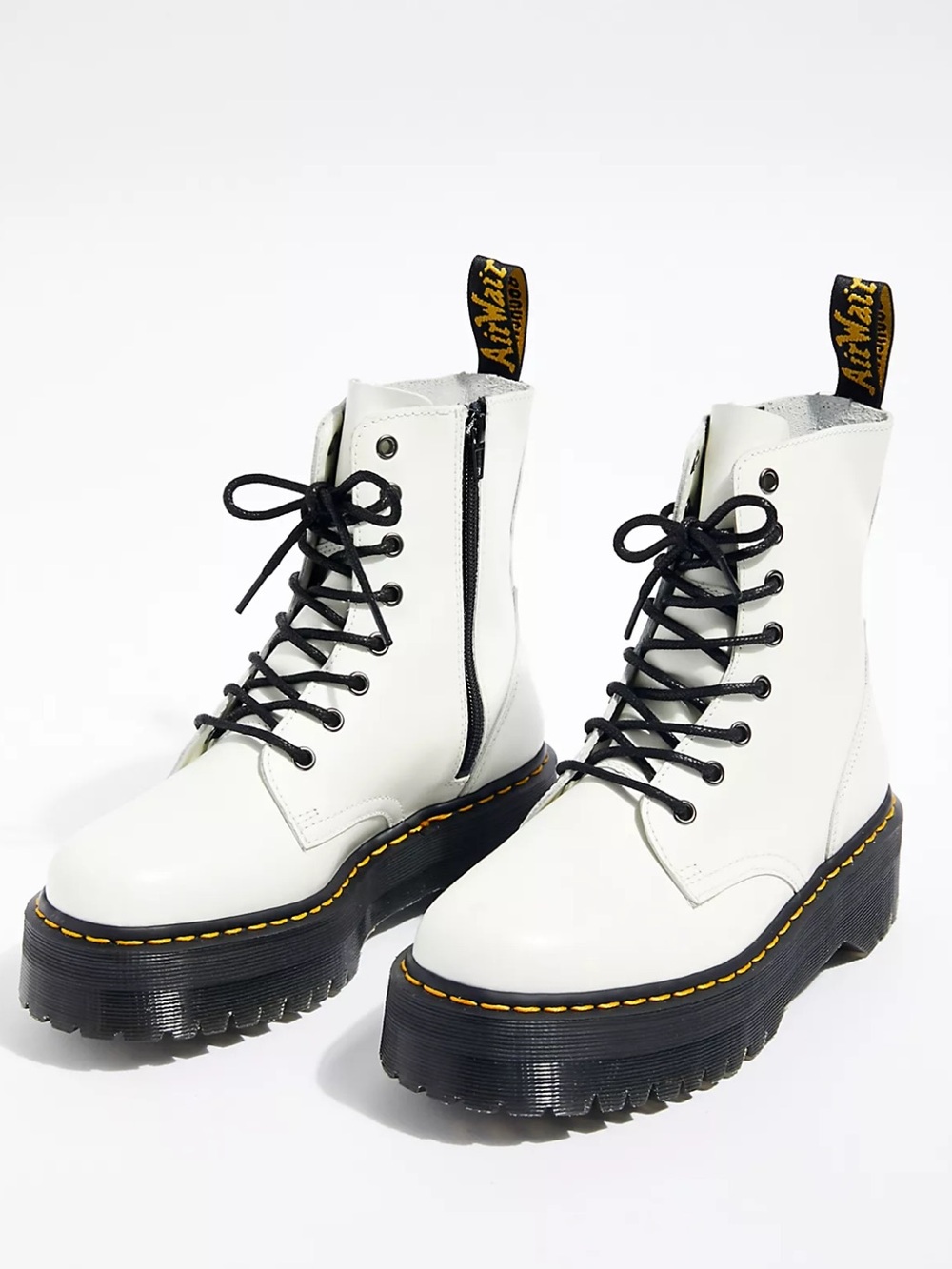 Dr. Martens Jadon Lace-Up Boots White Lace-Up Platform Combat Boots